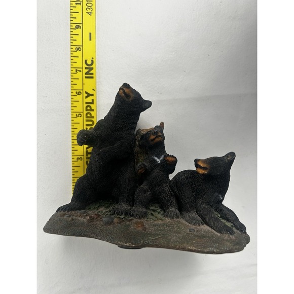 Vintage Living Stone Figurine "Bear Scratching Lessons" Momma Bear & Cubs 1998 - Picture 9 of 9